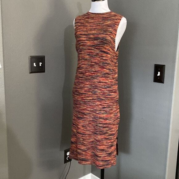 Anthropologie multicolor ribbed mock neck sleeveless tunic top - Picture 2 of 10